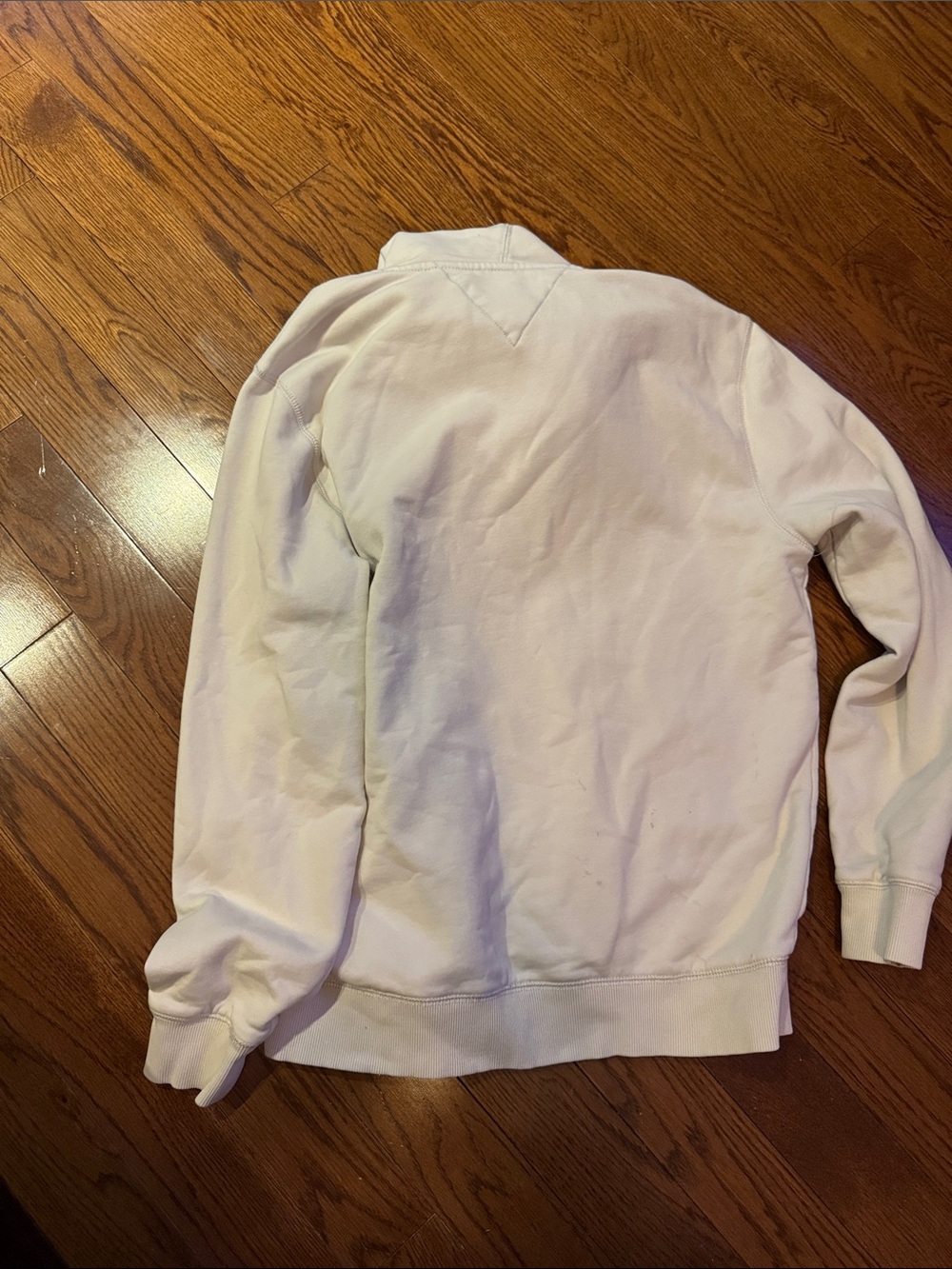 Tommy Hilfiger White Crewneck Hoodie with Signature Flag and Trim - Picture 5 of 8